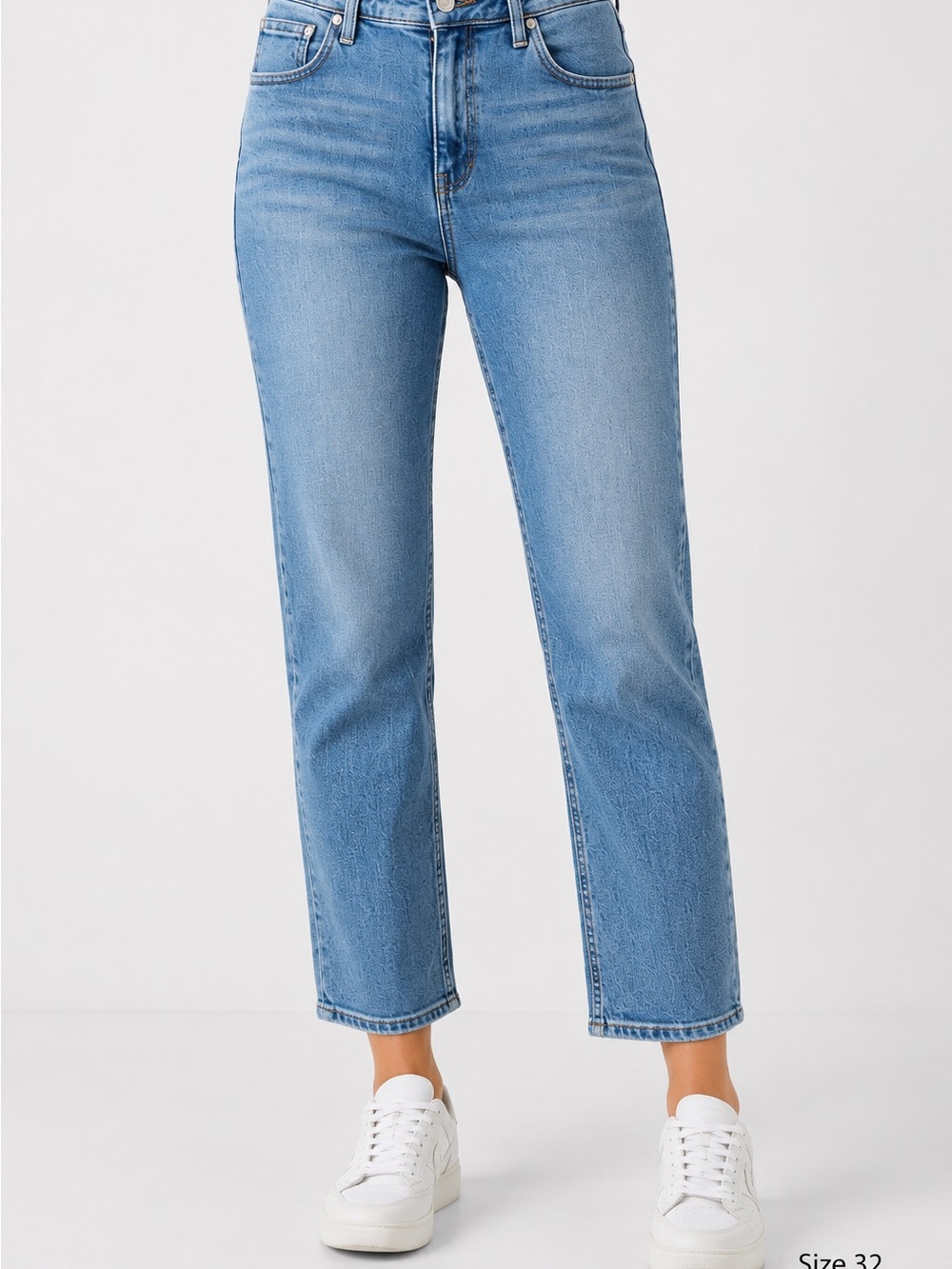 Quince Light Blue Cropped Straight Jeans